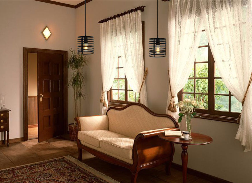 Lampara Vintage Cilindro Negro