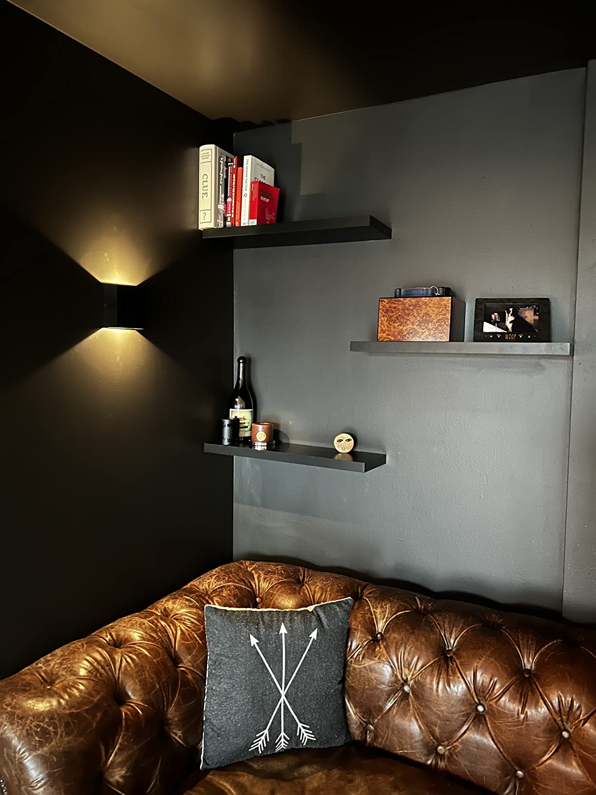 Lampara Led Cubo Negro, Luz Cálida
