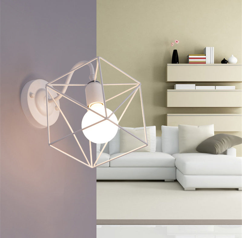 Lampara Cubo Herreria Blanco