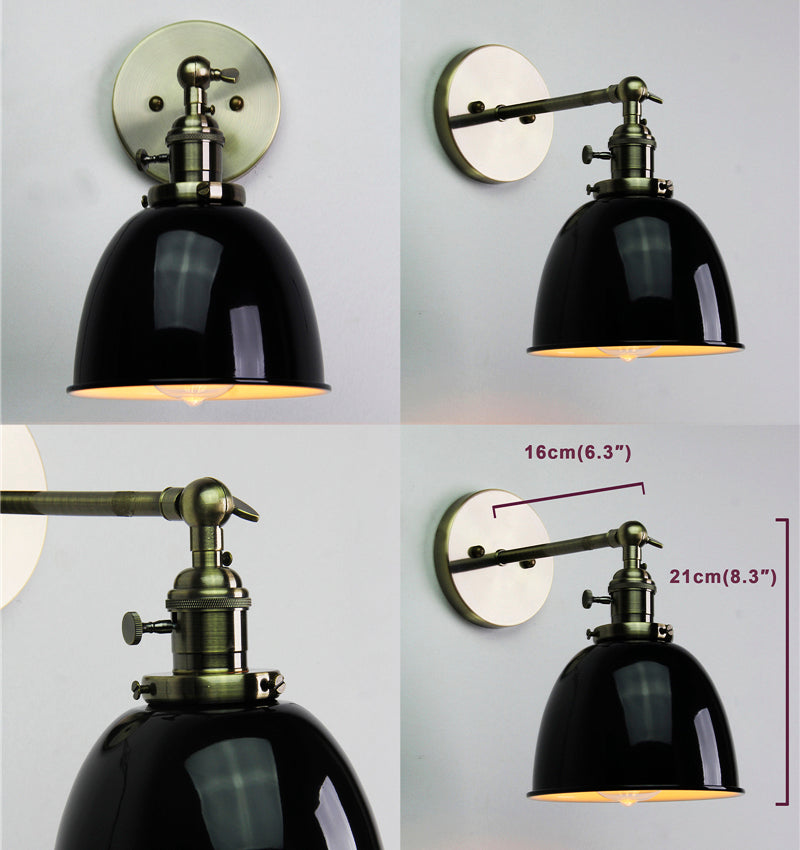 Lampara Vintage Cúpula Negra