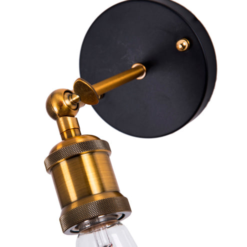 Lampara Vintage E27, Negro y dorado