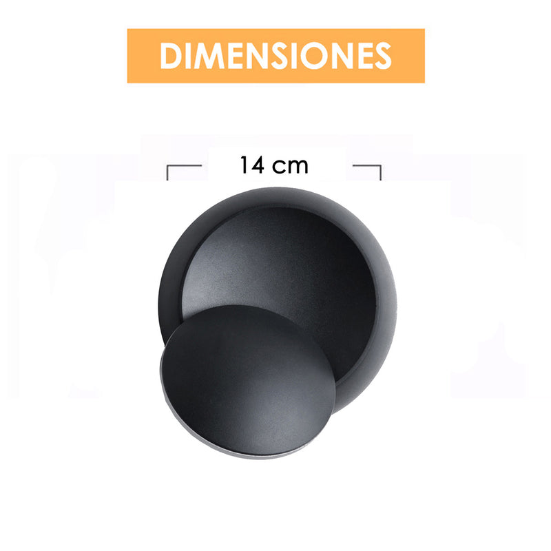 Lampara Led 360, Negra, Luz Cálida