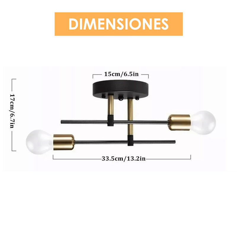 Araña Industrial Para 2 Focos