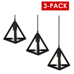 Triangulo Colgante Retro, Negro 3-Pack