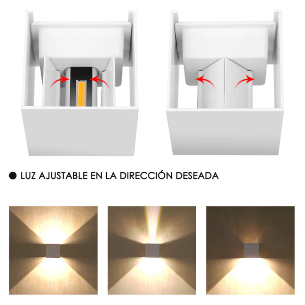 Lampara Led Cubo Blanco, Luz Cálida, EXTERIOR 4-Pack