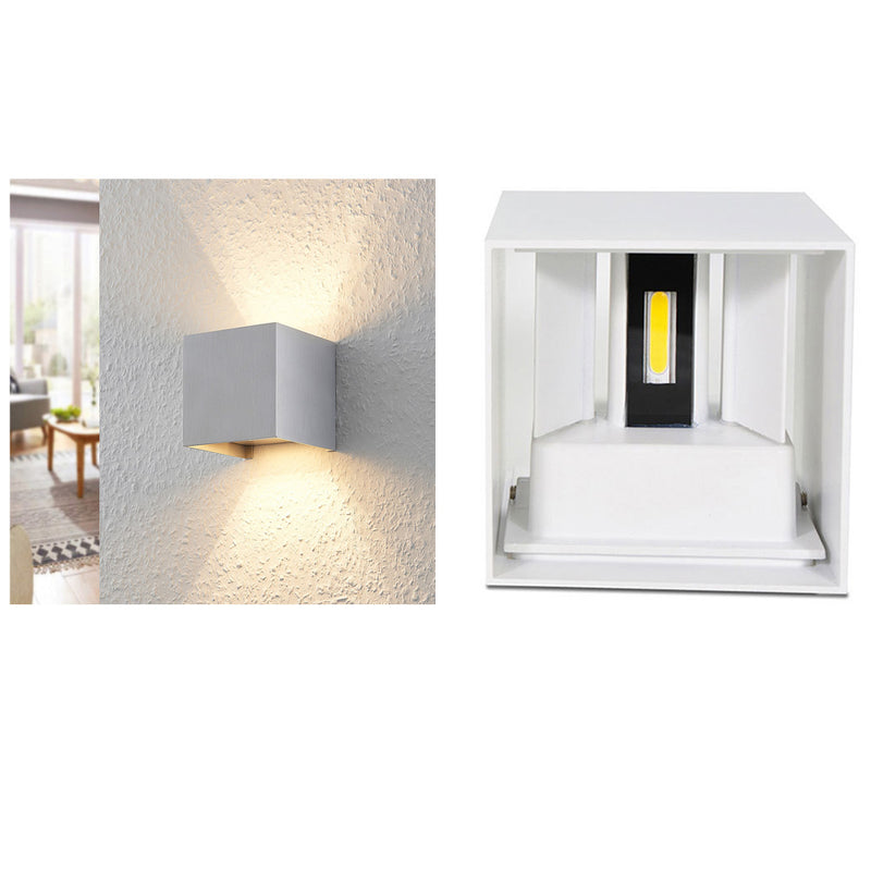 Lampara Led Cubo Blanco, Luz Cálida, EXTERIOR 4-Pack