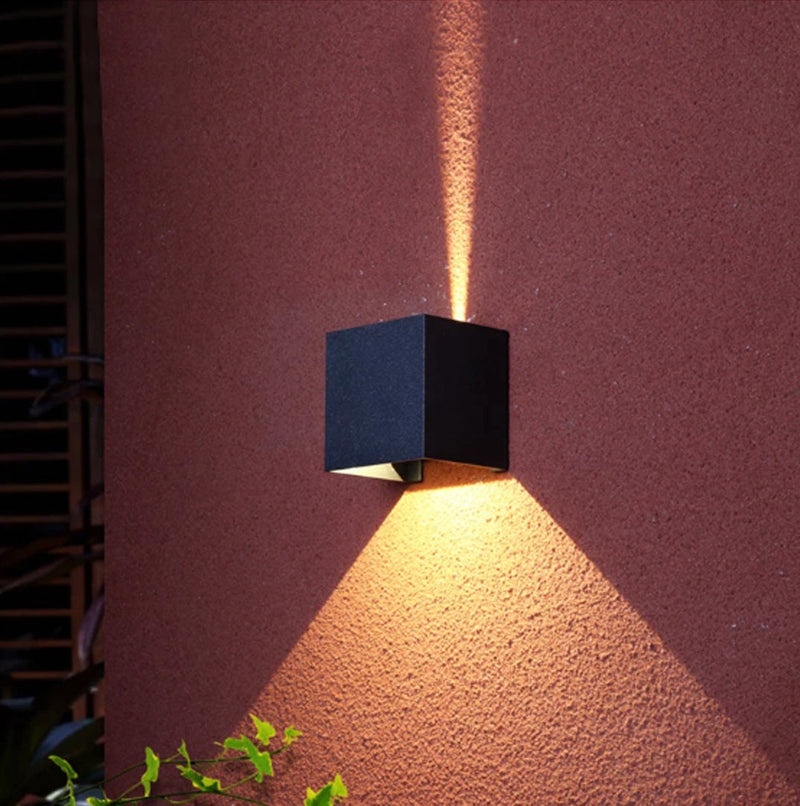 Lampara Led Cubo Negro, Luz Cálida, EXTERIOR 4-Pack