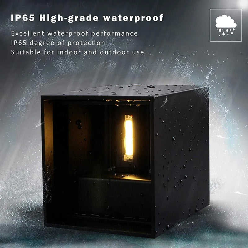 Lampara Led Cubo Negro, Luz Cálida, EXTERIOR 4-Pack