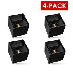 Lampara Led Cubo Negro, Luz Cálida, EXTERIOR 4-Pack