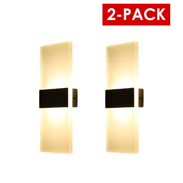 Lampara Led Moderna, Negra Luz Cálida 2-Pack