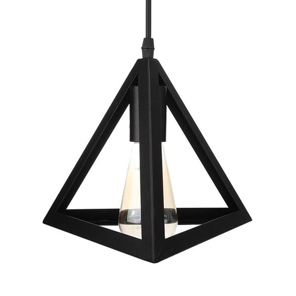 Lampara Triangulo Colgante Retro, Negro