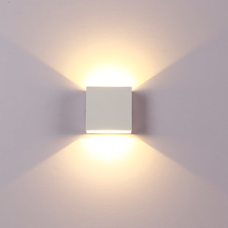 Lampara Led Cubo Blanca, Luz Cálida