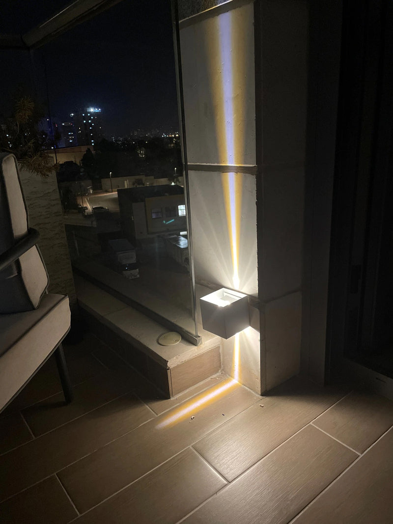 Lampara Led Cubo Blanco, Luz Cálida, EXTERIOR