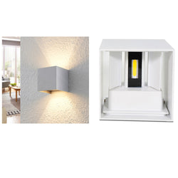 Lampara Led Cubo Blanco, Luz Cálida, EXTERIOR