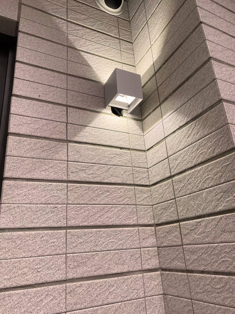 Lampara Led Cubo Blanco, Luz Cálida, EXTERIOR