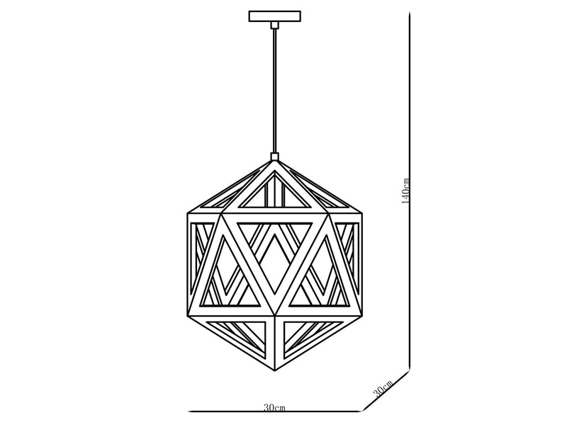 Lampara Colgante Prisma de madera