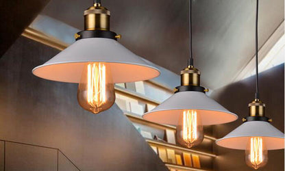 Pantalla Vintage colgante, 22cm Blanca 3-Pack