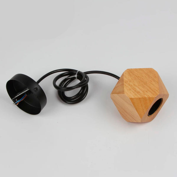 Lampara Vintage Socket Madera Prisma