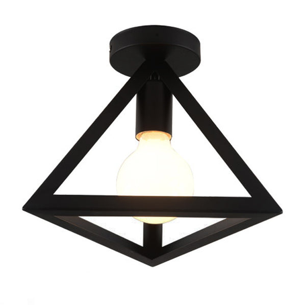 Lampara Triangulo base Retro, Negro