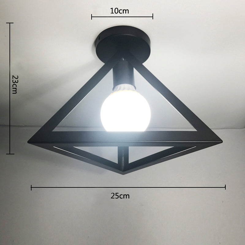 Lampara Triangulo base Retro, Negro